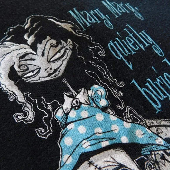 Rare Gris Grimly Wicked Nursery Rhyme Mistress Mary Hot Topic style goth T shirt - Picture 4 of 15
